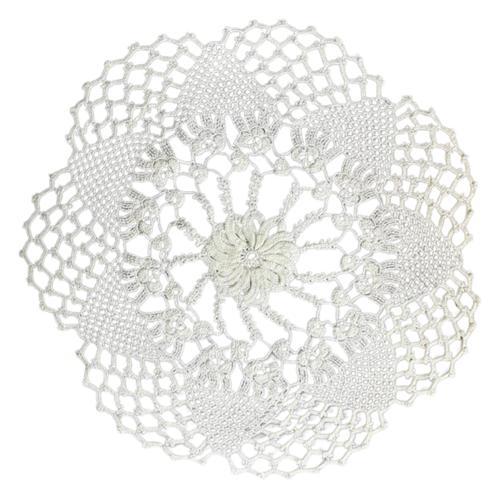 - Sariye 4648 7380 El Yapımı Tığ İşi Örgü 12'li Dantel Örtü Takımı - 22 X 22 Cm