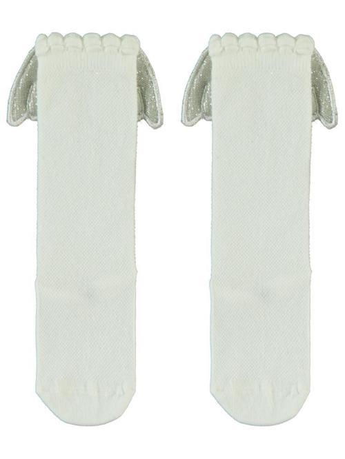 Melek Kanatlı 3-11 Yaş Kız Çocuk Dizaltı Çorap - Ekru11-12 Yaş