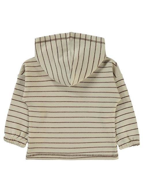 Çizgili Patlı Kapşonlu 2-5 Yaş Sweatshirt - Gri5-6 Yaş
