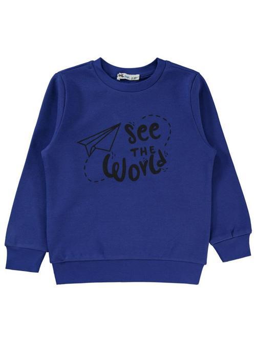 See The Baskılı 2-5 Yaş Sweatshirt - Mavi4-5 Yaş