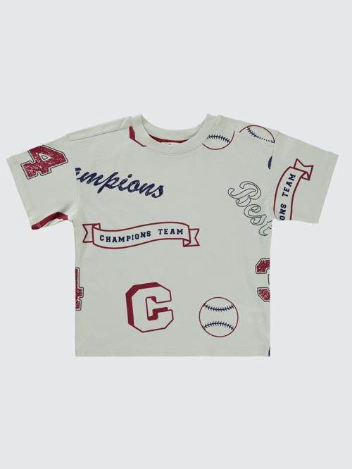 Champıons Emprime 6-9 Yaş Tişört - Bordo9-10 Yaş
