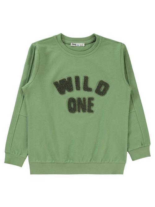 Wıld One Nakışlı 10-13 Yaş Sweatshirt - Haki13-14 Yaş