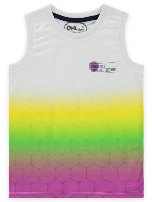 Renkli Premier Baskılı Sıfır Kol 10-13 Yaş Tişört - Lila10-11 Yaş