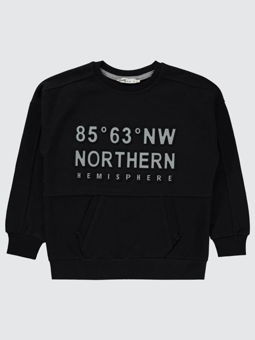 Northern Baskılı 6-9 Yaş Sweatshirt - Siyah9-10 Yaş
