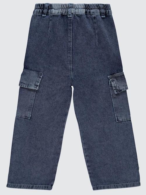 Kargo Cepli Boru Paça 6-9 Yaş Pantolon - Mavi8-9 Yaş