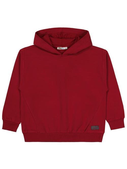 No Etiketli 6-9 Yaş Kapüşonlu  Sweatshırt - Bordo9-10 Yaş