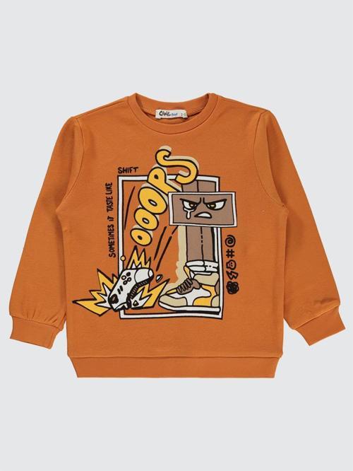 Ooops Baskılı 2-5 Yaş Sweatshirt - Turuncu3-4 Yaş