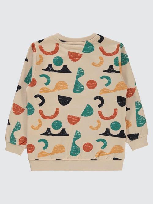 Geometrik Şekil Baskılı 2-5 Yaş Sweatshirt - Gri2-3 Yaş