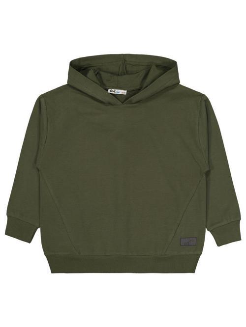 No Etiketli 6-9 Yaş Kapüşonlu  Sweatshırt - Haki9-10 Yaş