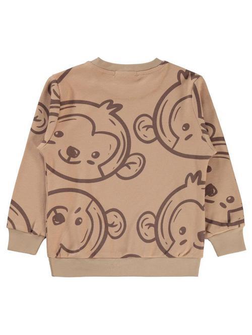 Empirme Maymun Baskılı 2-5 Yaş Sweatshirt - Bej3-4 Yaş