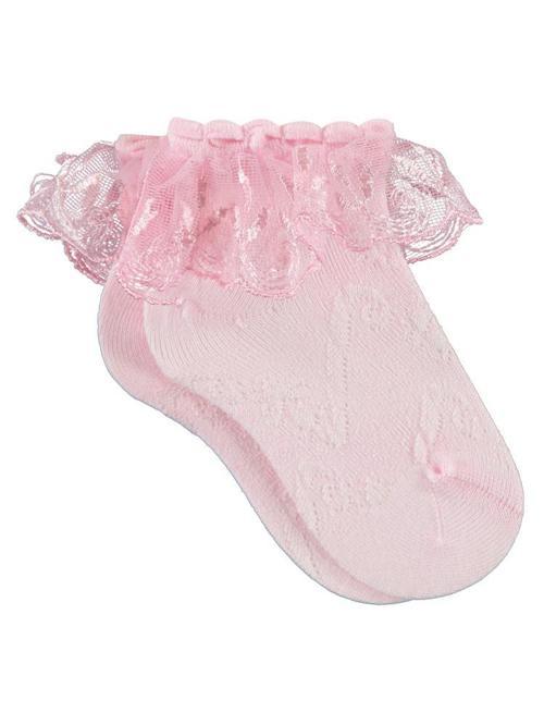 Dantel Aks.Bambu 3-9 Yaş Soket Çorap - Pembe7-8 Yaş