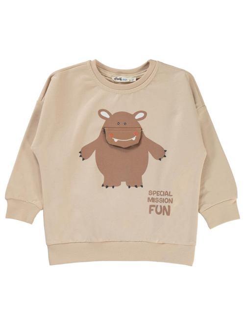 Specıal Mıssıon Fun Baskılı 2-5 Yaş Sweatshirt - Gri2-3 Yaş