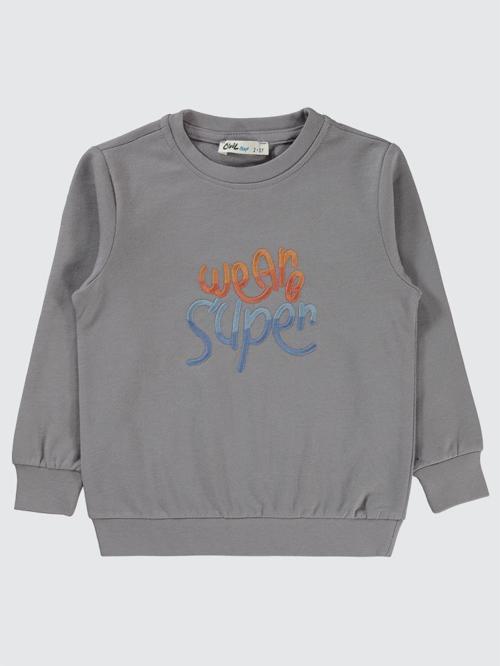 Super Baskılı 2-5 Yaş Sweatshirt - Gri2-3 Yaş