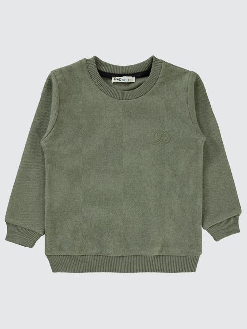 96 Nakışlı 2-5 Yaş Sweatshirt - Haki3-4 Yaş