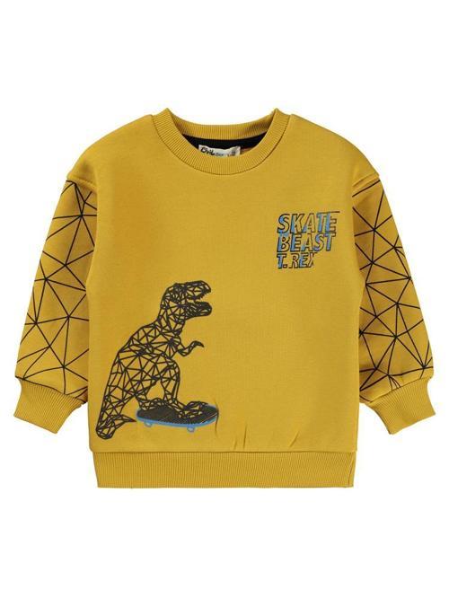 Dinazor Baskılı 2-5 Yaş Sweatshirt - Hardal2-3 Yaş