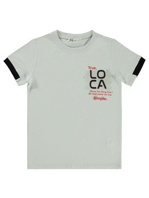 Loca Baskılı 6-9 Yaş Tişört - Gri6-7 Yaş
