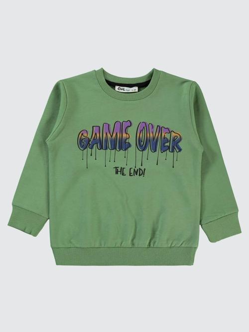 Gamer Over Baskılı 2-5 Yaş Sweatshirt - Yeşil2-3 Yaş