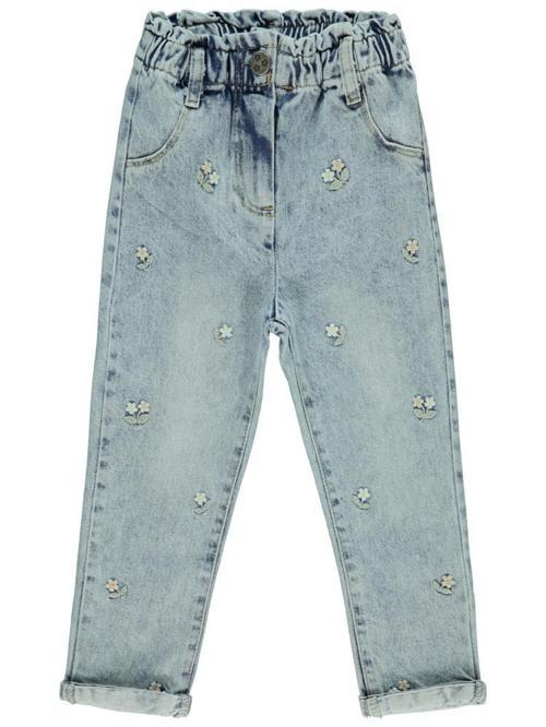 Çiçek Nakışlı 2-5 Yaş Pantolon - Mavi2-3 Yaş