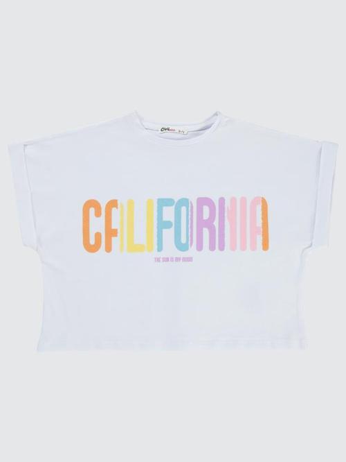 California Baskılı 6-9 Yaş Tişört - Beyaz6-7 Yaş