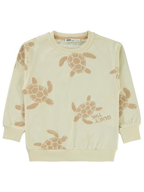 Kaplumbağa Baskılı 2-5 Yaş Sweatshirt - Fil Dişi2-3 Yaş