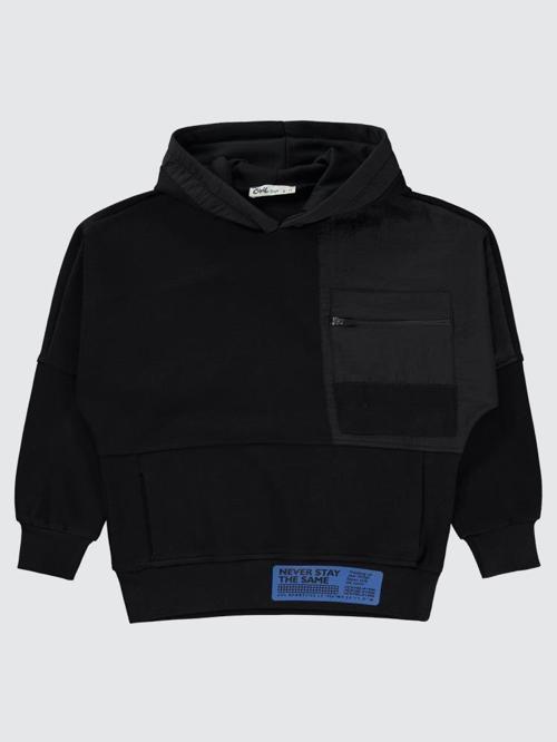 Haver Stay Armalı Kapşonlu 10-13 Yaş Sweatshirt - Siyah10-11 Yaş
