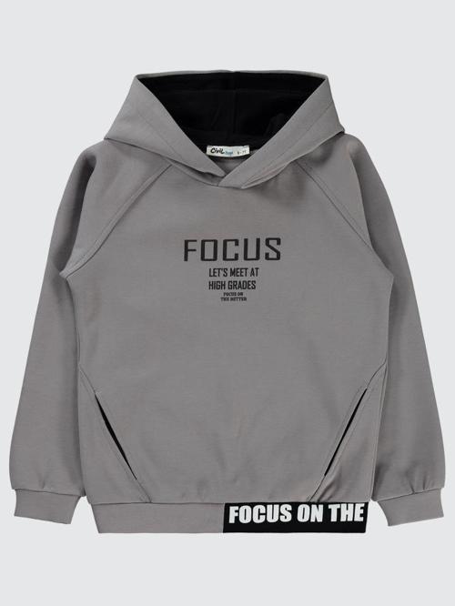Focus Baskılı 6-9 Yaş Sweatshirt - Gri8-9 Yaş