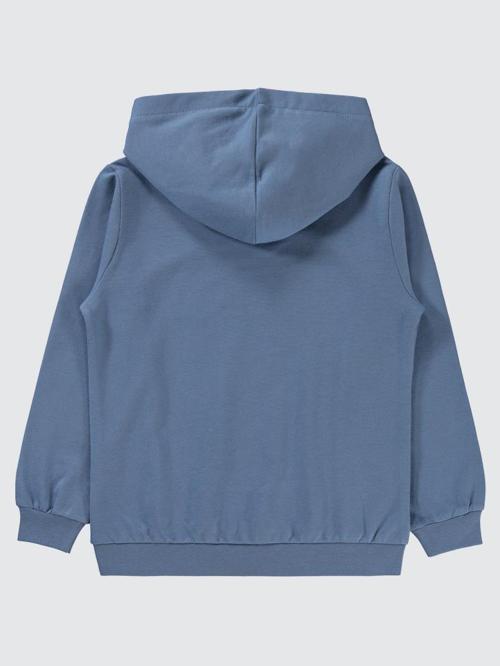 Brooklyn Baskılı Kapşonlu 10-13 Yaş Sweatshirt - Mavi10-11 Yaş