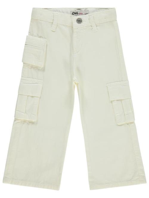 Üç Cepli Kargo 2-5 Yaş Pantolon - Beyaz3-4 Yaş
