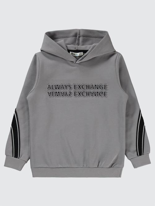 Always Change Baskılı 6-9 Yaş Sweatshirt - Gri7-8 Yaş