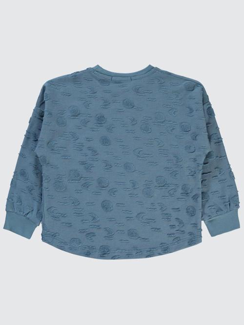 Ay Desenli 2-5 Yaş Sweatshirt - Mavi5-6 Yaş
