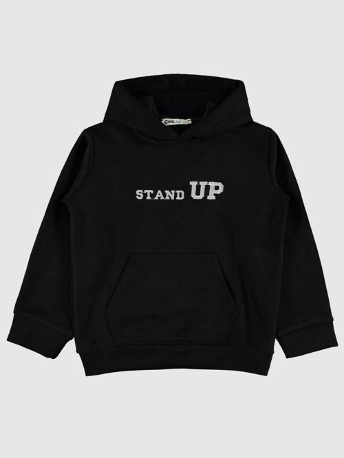 Stand Up Baskılı 10-13 Yaş Sweatshirt - Siyah11-12 Yaş