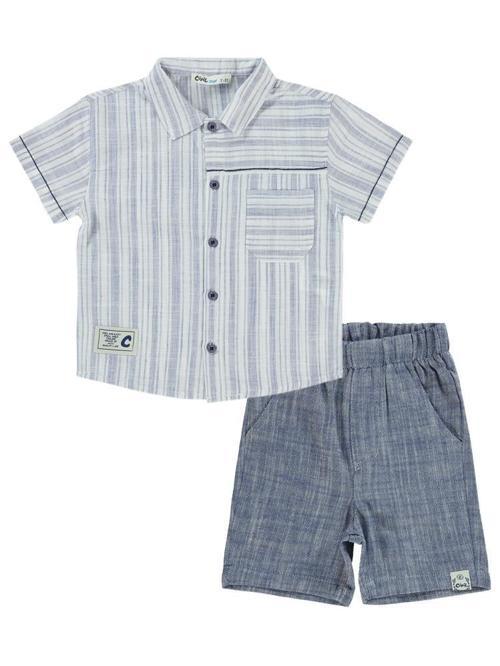 Çizgili Cepli 2-5 Yaş Takım - Lacivert2-3 Yaş