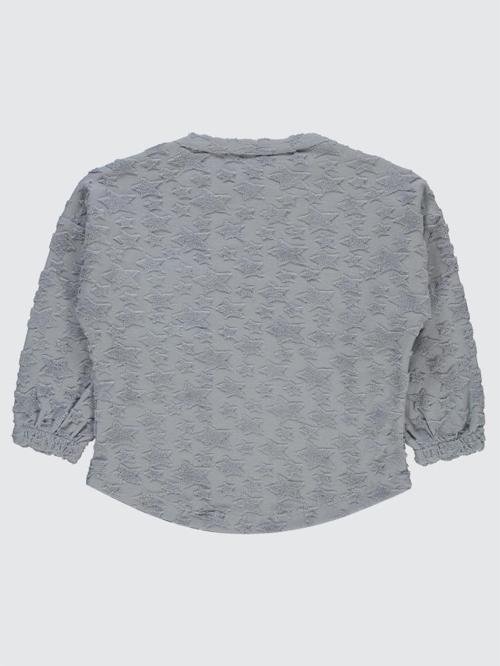 Yıldız Baskılı Çizgili Cepli 2-5 Yaş Sweatshirt - Mavi4-5 Yaş