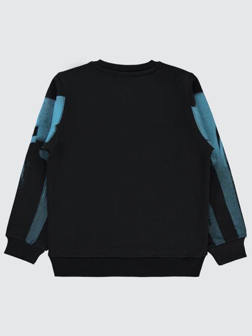 Baskılı 10-12 Yaş Sweatshirt - Siyah11-12 Yaş