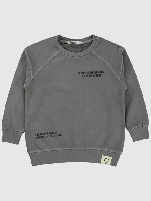 Stay Orıgınal Baskılı 2-5 Yaş Sweatshirt - Gri3-4 Yaş