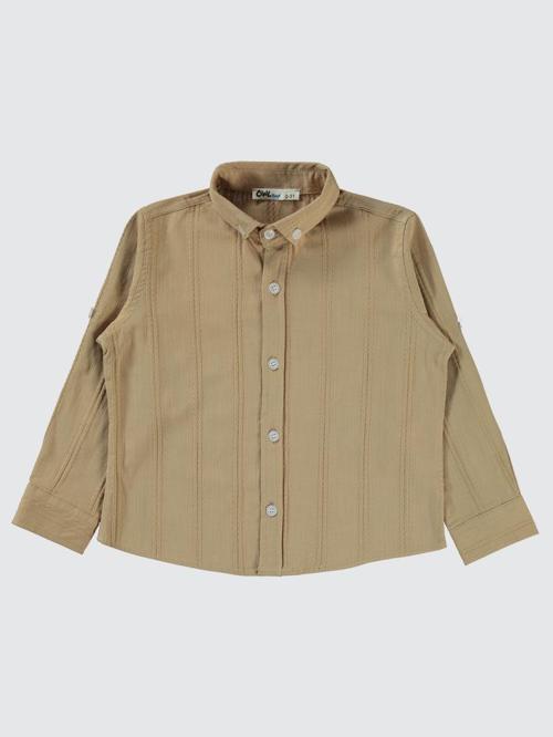 Çizgili 2-5 Yaş Gömlek - Kahverengi2-3 Yaş