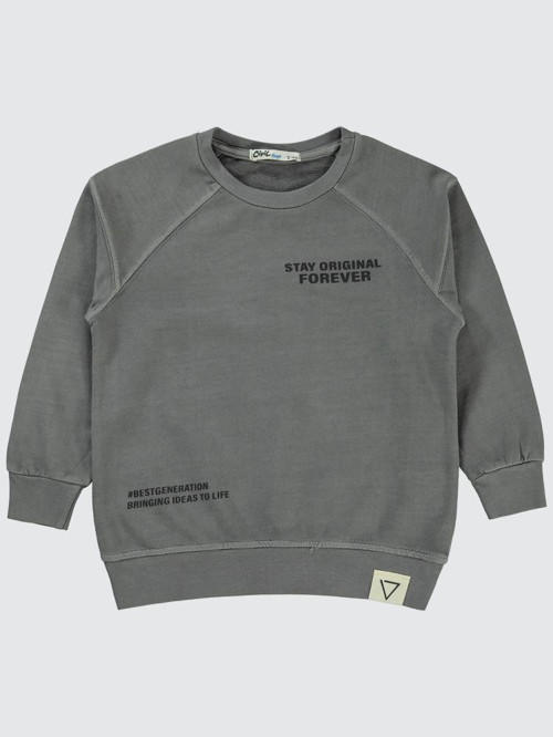 Stay Orıgınal Baskılı 2-5 Yaş Sweatshirt - Gri5-6 Yaş