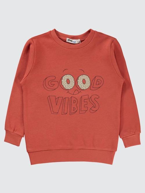 Good Vıbes Baskılı 2-5 Yaş Sweatshirt - Turuncu2-3 Yaş