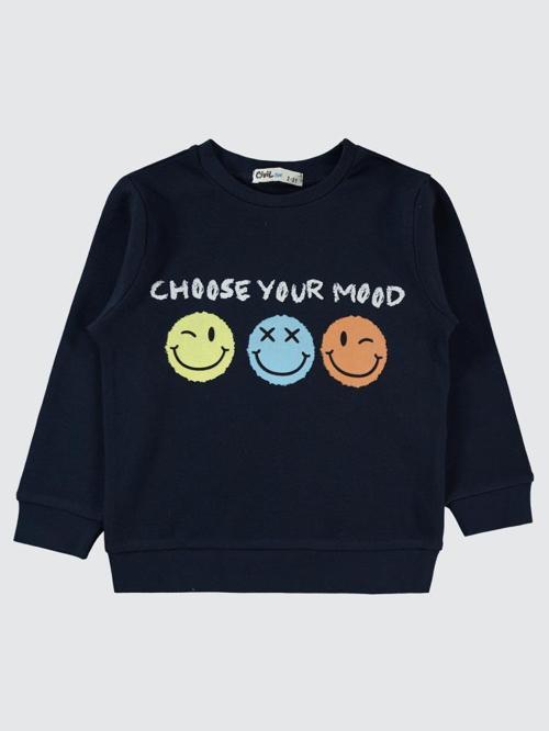 Choose Your Mood Baskılı 2-5 Yaş Sweatshirt - Lacivert2-3 Yaş