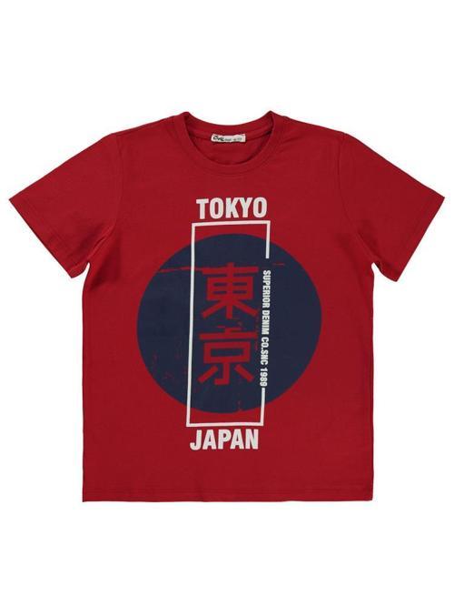 Tokyo Baskılı 10-13 Yaş Tişört - Kırmızı11-12 Yaş