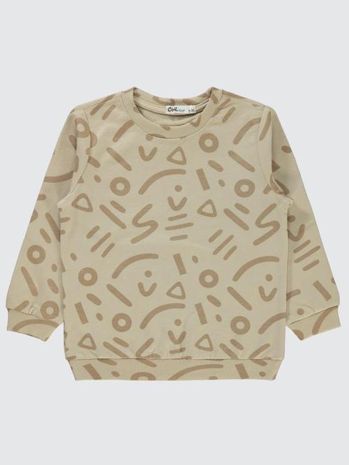 Empirme Karışık Desnli Basic 2-5 Yaş Sweatshirt - Bej2-3 Yaş