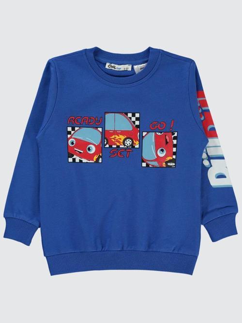 Civil Boys Ready Set Go Baskılı 2-5 Yaş Sweatshirt - Mavi2-3 Yaş