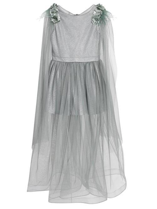 Şal Kollu 6-14 Yaş Abiye - Yeşil8-9 Yaş