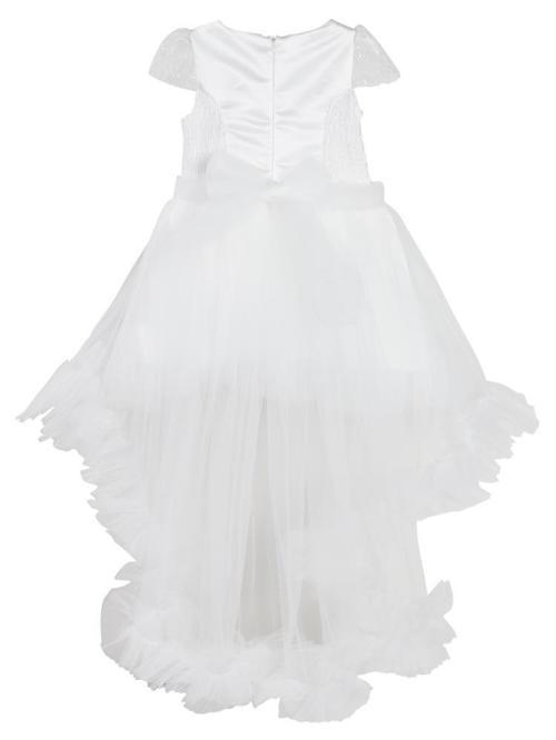 Robası Tüylü Kuyruklu 6-14 Yaş Abiye - Beyaz10-11 Yaş