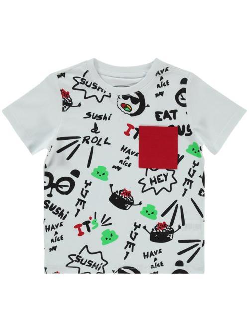 Sushı Baskılı 2-5 Yaş Tişört - Beyaz2-3 Yaş
