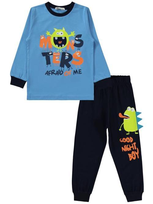 Monster Baskılı 2-5 Yaş Pijama Takımı - Lacivert2-3 Yaş