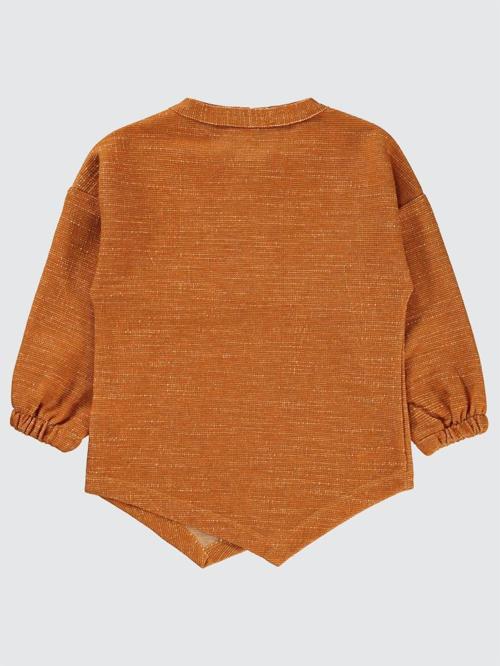 Sahte Patlı Kolu Lastikli 2-5 Yaş Sweatshirt - Turuncu2-3 Yaş