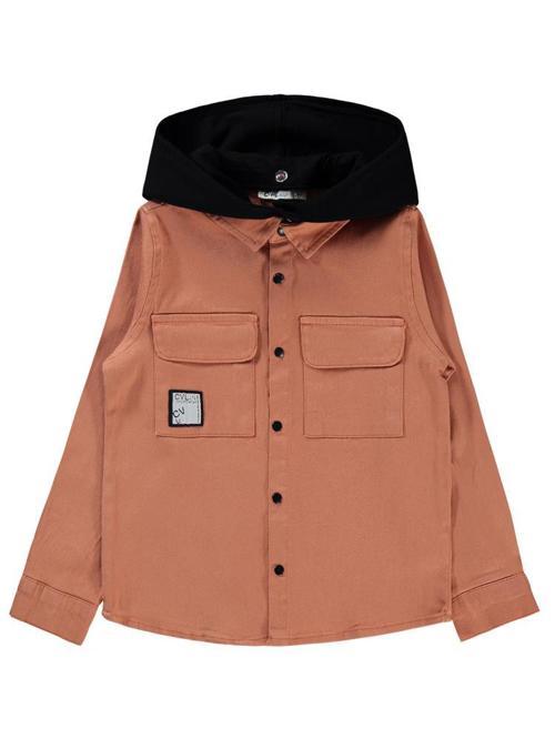 Kapşonlu 6-9 Yaş Gömlek - Turuncu7-8 Yaş