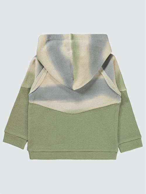 Dalgalı Çizgi Desenli Kapşonlu 2-5 Yaş Sweatshirt - Haki3-4 Yaş