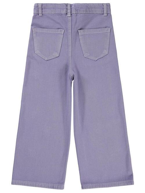 Çiçek Nakışlı 10-13 Yaş Pantolon - Lila12-13 Yaş